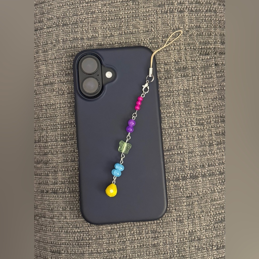 Vibrant Handmade Multicolor Beaded Phone Charm